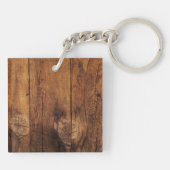 Mason Jar en Pink Daisies Country Barn Wedding Sleutelhanger (Achterkant)