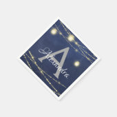 Mason Jar en String Lights Monogram Verjaardag Servet (Hoek)