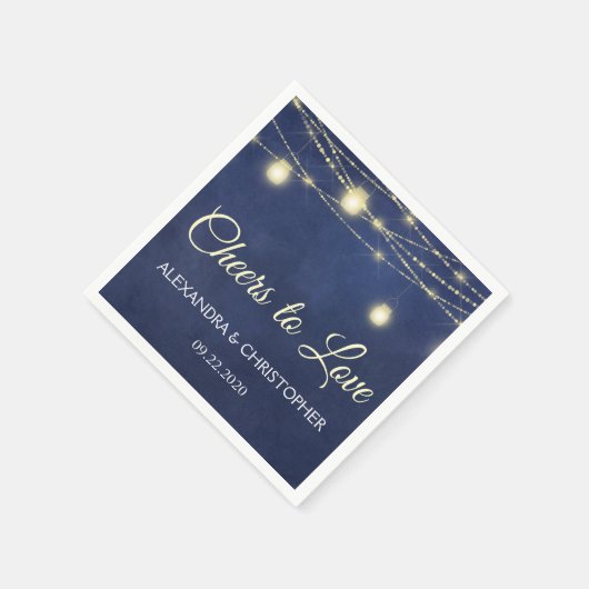 Mason Jar en String Lights Wedding Servet (Hoek)