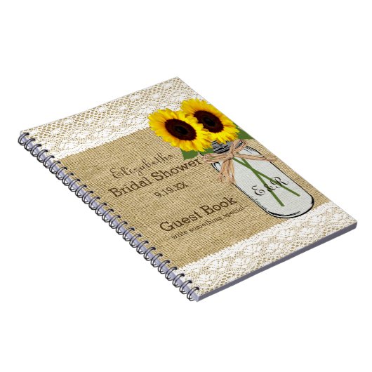 Mason Jar en Sunflower Vrijgezellenfeest Guest Boo Notitieboek (Rechterzijde)