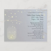 Mason Jar en vuurvliegjes bij Dusk Wedding Invitat Uitnodiging Briefkaart (Achterkant)