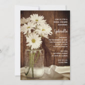Mason Jar en White Daisies Barn Vrijgezellenfeest Kaart (Voorkant)