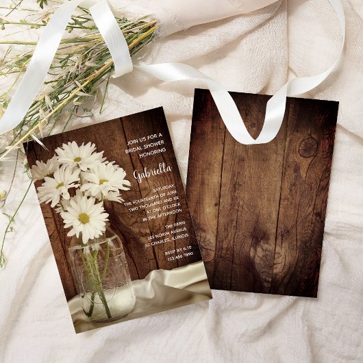 Mason Jar en White Daisies Barn Vrijgezellenfeest Kaart