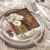 Mason Jar en White Daisies Barn Wedding Kaart