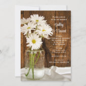 Mason Jar en White Daisies Barn Wedding Kaart (Voorkant)