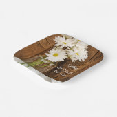 Mason Jar en White Daisies Barn Wedding Papieren Bordje (Gebogen)