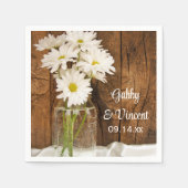 Mason Jar en White Daisies Barn Wedding Servet (Voorkant)