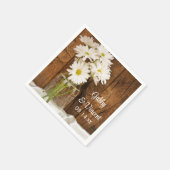 Mason Jar en White Daisies Barn Wedding Servet (Hoek)