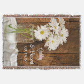 Mason Jar en White Daisies Country Barn Wedding Deken (Voorkant)