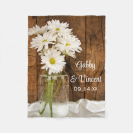 Mason Jar en White Daisies Country Barn Wedding Fleece Deken