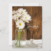 Mason Jar en White Daisies Country Barn Wedding Kaart (Voorkant)