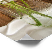 Mason Jar en White Daisies Country Barn Wedding Poster (Hoek)