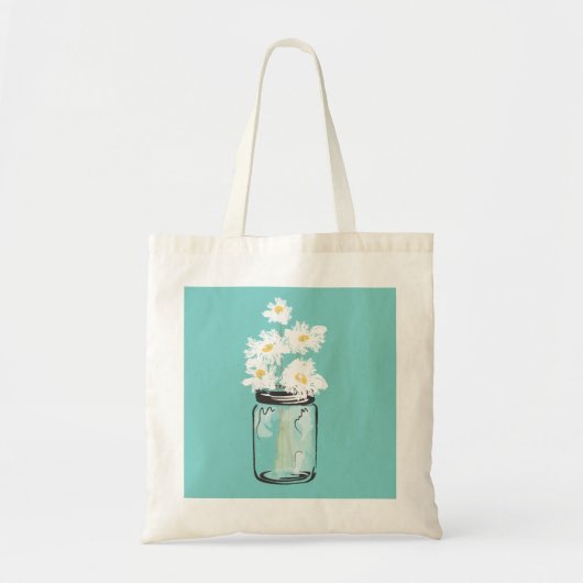 Mason Jar en White Daisies Tote Bag (Voorkant)