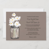 Mason Jar en White Daisies Wedding Kaart (Voorkant)