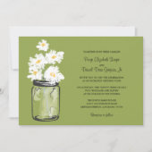 Mason Jar en White Daisies Wedding Kaart (Voorkant)