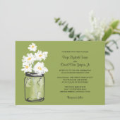 Mason Jar en White Daisies Wedding Kaart (Staand voorkant)