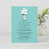 Mason Jar en White Daisies Wedding Kaart (Staand voorkant)