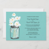 Mason Jar en White Daisies Wedding Kaart (Voorkant)