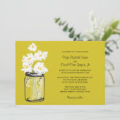 Mason Jar en White Daisies Wedding Kaart (Staand voorkant)