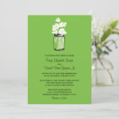 Mason Jar en White Daisies Wedding Kaart (Staand voorkant)