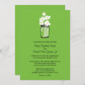 Mason Jar en White Daisies Wedding Kaart (Voorkant / Achterkant)