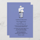 Mason Jar en White Daisies Wedding Kaart (Voorkant / Achterkant)