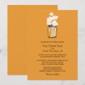 Mason Jar en White Daisies Wedding Kaart (Voorkant / Achterkant)