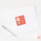 Mason Jar en White Daisies Wedding Vierkante Sticker (Envelop)