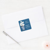 Mason Jar en White Daisies Wedding Vierkante Sticker (Envelop)