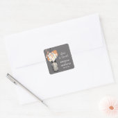 Mason Jar en White Daisies Wedding Vierkante Sticker (Envelop)