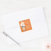 Mason Jar en White Daisies Wedding Vierkante Sticker (Envelop)