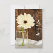 Mason Jar en White Daisy Barn Wedding Bedankt (Voorkant)