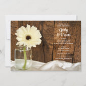 Mason Jar en White Daisy Barn Wedding Kaart (Voorkant)