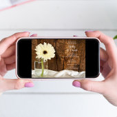 Mason Jar en White Daisy Barn Wedding Kaart