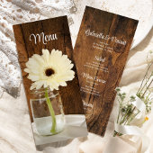 Mason Jar en White Daisy Barn Wedding Menu