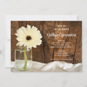 Mason Jar en White Daisy Quinceañera Uitnodiging (Voorkant)