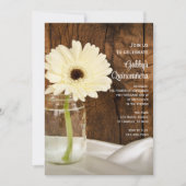 Mason Jar en White Daisy Quinceañera Uitnodiging (Voorkant)