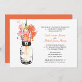 Mason Jar en Wilde Bloemen Trouw Verloving Kaart (Voorkant / Achterkant)