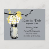 Mason Jar en Wildflower Wedding Invitations Aankondigingskaart (Voorkant)