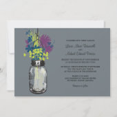 Mason Jar en Wildflower Wedding Invitations Kaart (Voorkant)