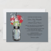 Mason Jar en Wildflower Wedding Invitations Kaart (Voorkant)