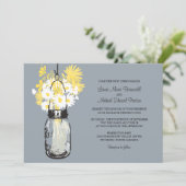 Mason Jar en Wildflower Wedding Invitations Kaart (Staand voorkant)