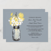 Mason Jar en Wildflower Wedding Invitations Kaart (Voorkant / Achterkant)