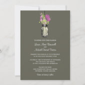 Mason Jar en Wildflower Wedding Invitations Kaart (Voorkant)