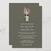 Mason Jar en Wildflower Wedding Invitations Kaart (Voorkant / Achterkant)