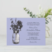 Mason Jar en Wildflower Wedding Invitations Kaart (Staand voorkant)