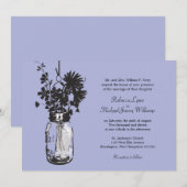 Mason Jar en Wildflower Wedding Invitations Kaart (Voorkant / Achterkant)