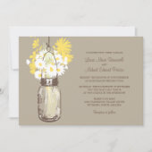 Mason Jar en Wildflower Wedding Invitations Kaart (Voorkant)