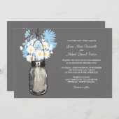 Mason Jar en Wildflower Wedding Invitations Kaart (Voorkant / Achterkant)