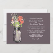 Mason Jar en Wildflower Wedding Invitations Kaart (Voorkant)